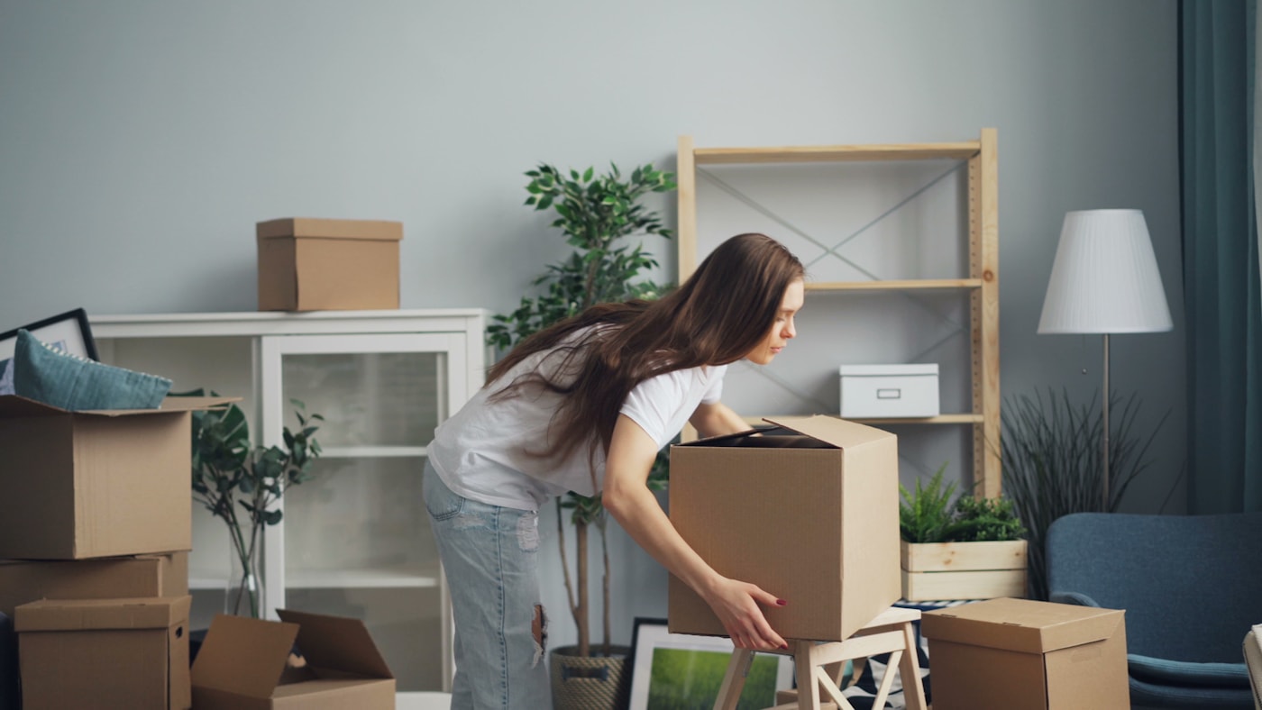 Belongings carefully packed into labeled boxes during a home move